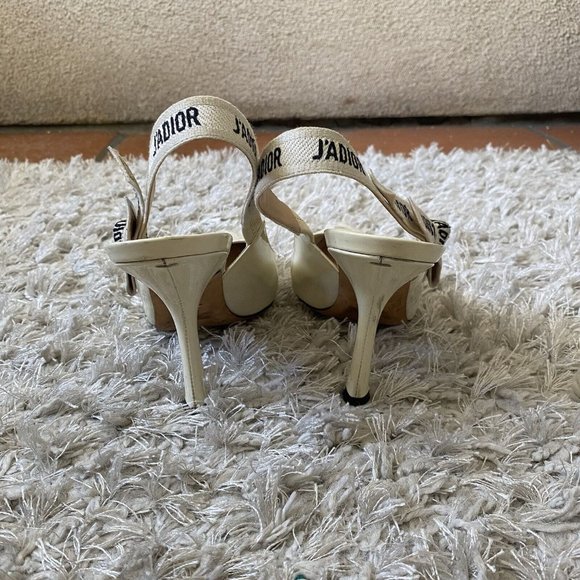 Christian Dior Womens White J'adior Patent Leather Slingback Pumps Size 36 6 - Picture 4 of 11